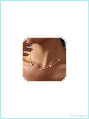 14K Gold Plated Cross Necklace 15" + 2" Extender Gift Box